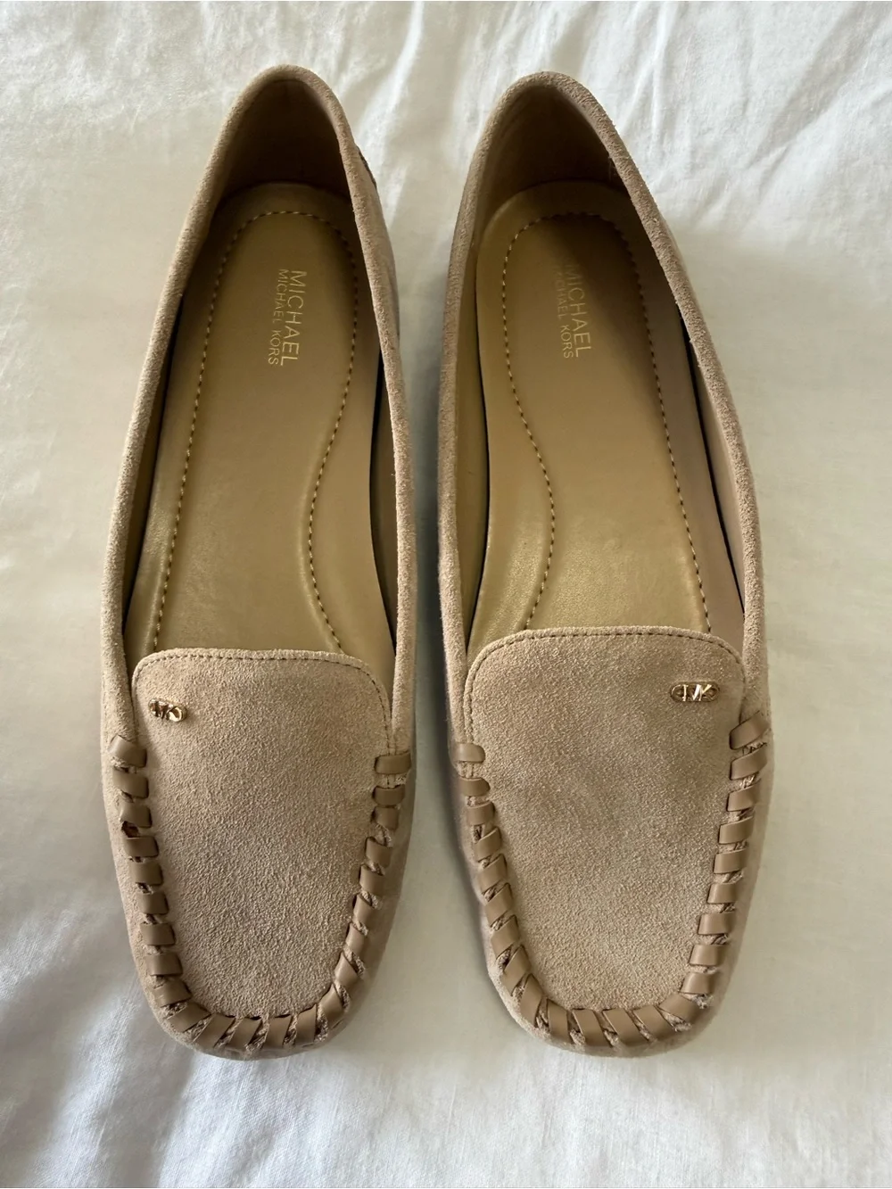 Michael Kors | Women's 8 | Eve Suede Loafer Camel Beige Tan Moccasins | EUC